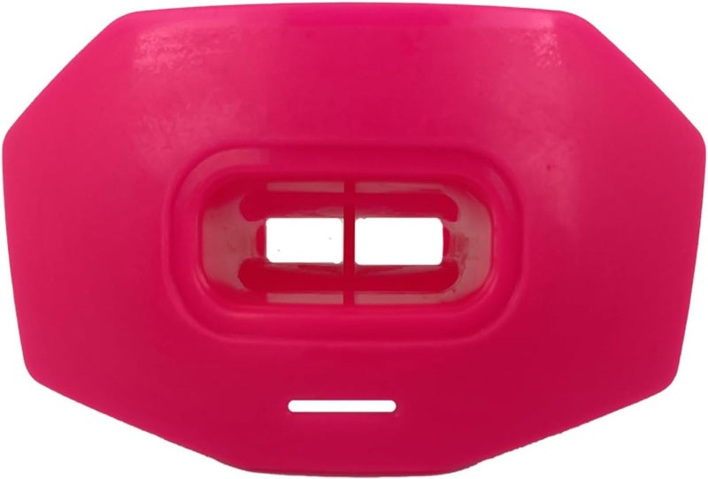 DAMAGE CONTROL Youth Football Mouth Guard – Breathable No Boil Mouthpiece, Protects Lips & Teeth, Works with Braces, Includes Helmet Strap – Sports Gear & Accessories (Hot Pink) - Image 1